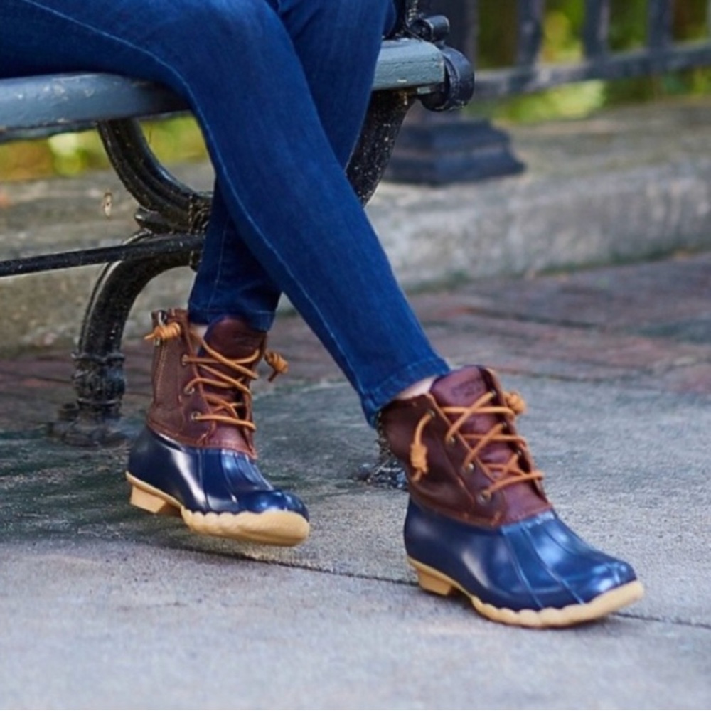 Sperry Duck  Brown and Blue Rain Boots